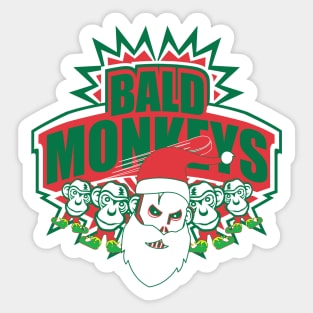 Bald Monkeys Christmas Sticker